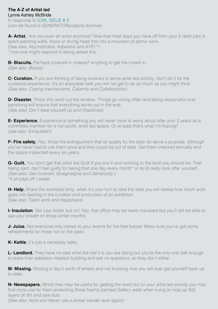 a-z of artist led 1